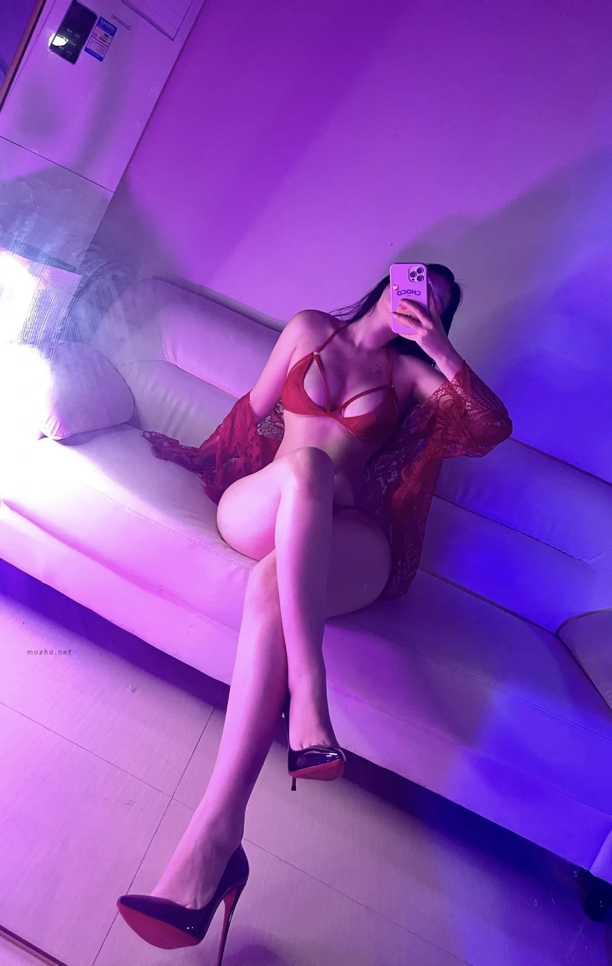 艾拉·isla – 红色渔网袜【21P】